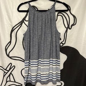 Blue and white stripped tank top MAX STUDIO! Size L